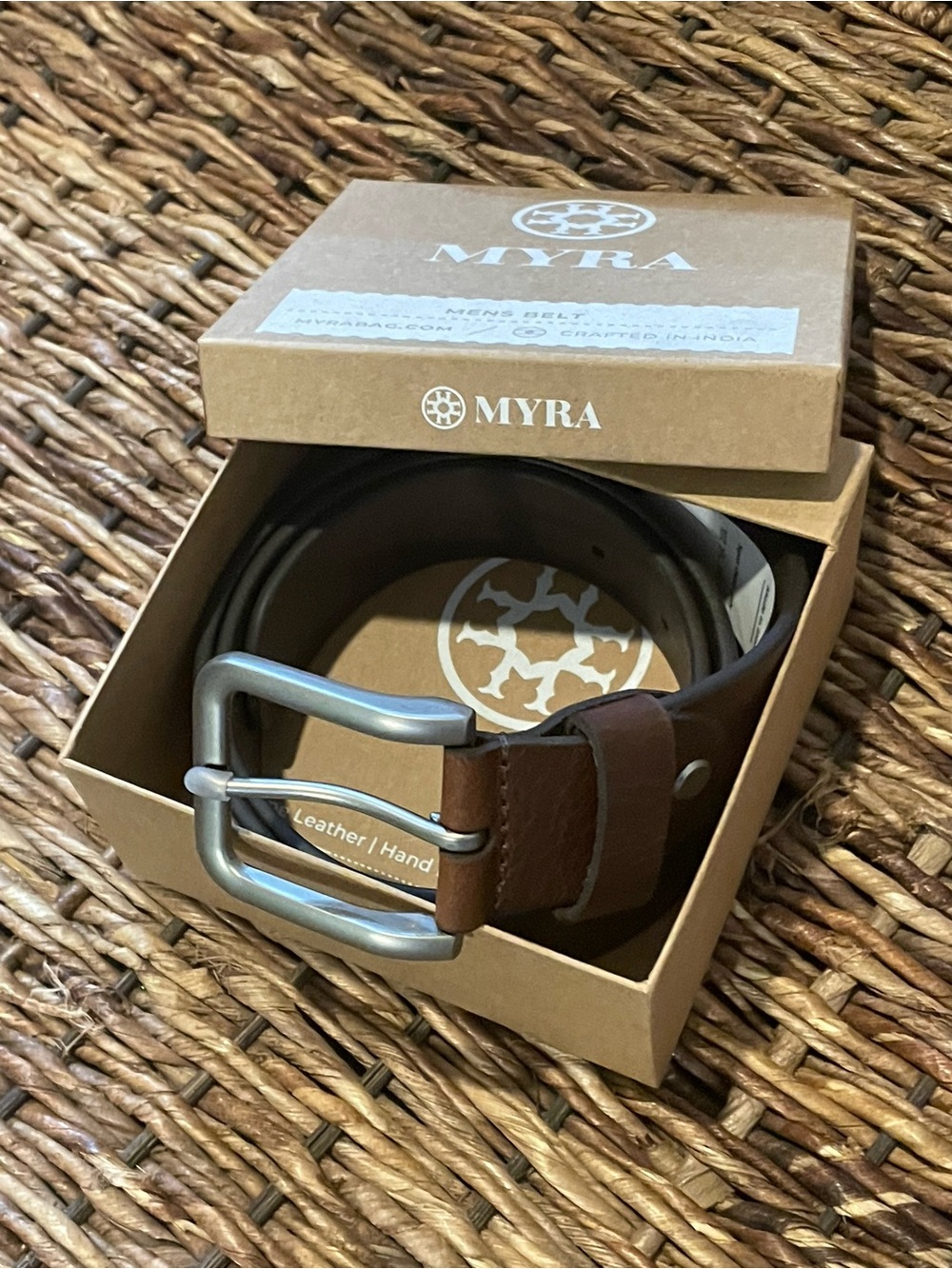 Myra Bag - Bennington Range - Leather Men's Belt - Brown - Silver Buckle - NIB